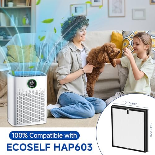 2 Pack HAP-603 HAP-603WF Replacement Filter for ECOSELF Air Purifier