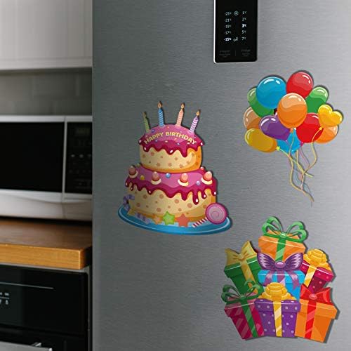 4 Piece Birthday Car Magnets with Reflective Design
