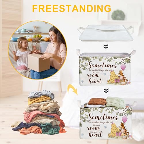 Winnie the Pooh Baby Storage Basket with Waterproof PE Coating