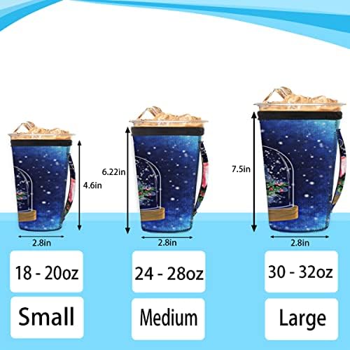Christmas Candle Reusable Coffee Cup Sleeve With Handle