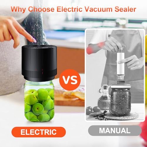 Mason Jar Vacuum Sealer - Rechargeable with 2000mAh Battery
