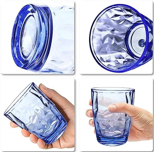 Blue Reusable Plastic Tumblers Set of 4 300ml
