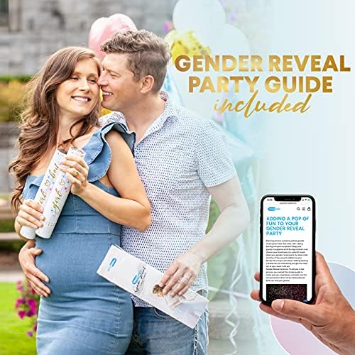 PrimePure Pink Gender Reveal Confetti Cannon 2 Pack