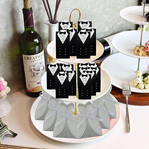 100pcs Wedding Favor Box Set with Ribbon Bow Knots