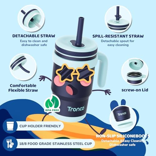 Tronco 14 Oz Kids Insulated Tumbler with Handle 1