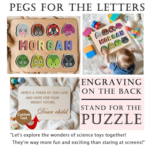 Personalized Wooden Name Puzzle for Toddlers 1-3