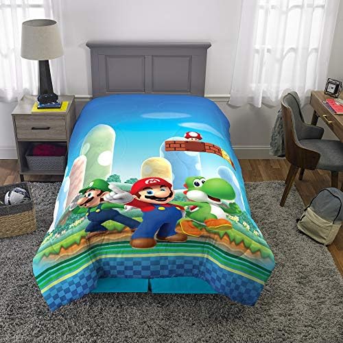 Franco Kids Bedding Super Soft Microfiber Reversible Comforter Twin Full Mario
