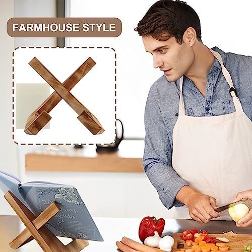 Wooden Cookbook Stand with Adjustable Angle
