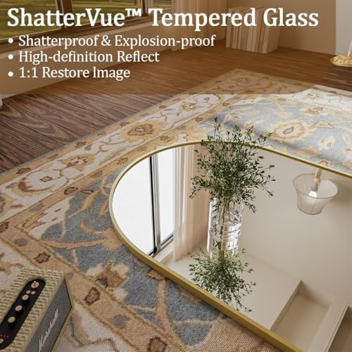 Koonmi 65x24 Arched Gold Full-Length Mirror