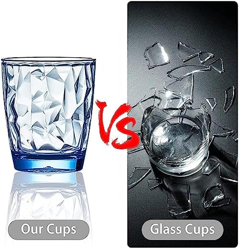 Blue Reusable Plastic Tumblers Set of 4 300ml