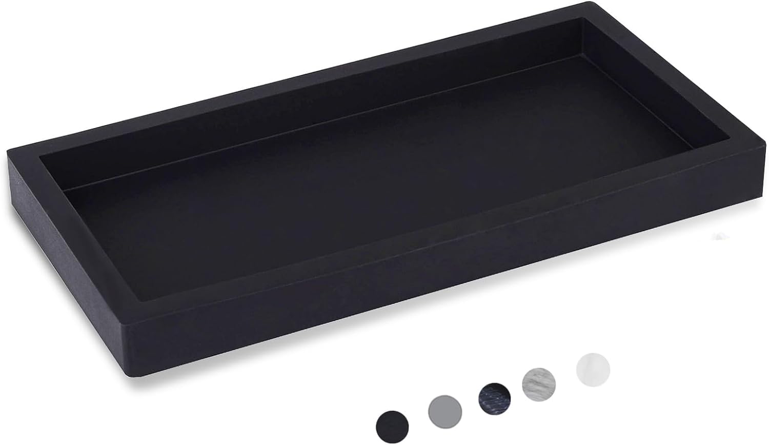 Heagoale Silicone Vanity Tray Black Rectangle