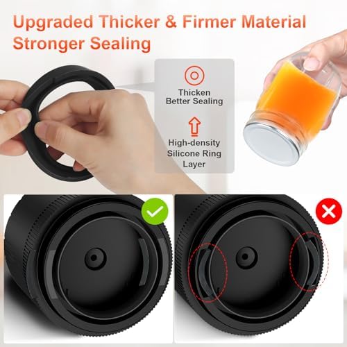 Mason Jar Vacuum Sealer - Rechargeable with 2000mAh Battery