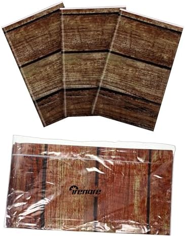 Irenare Rustic Plastic Table Covers 3 Pcs 54x108 Inches Brown Wood Grain