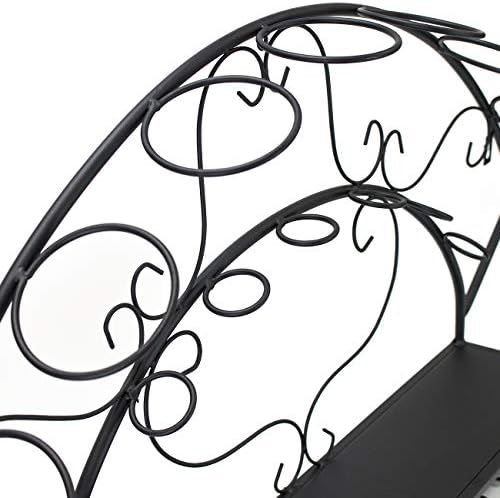 Sorbus Wall Mounted Wine Rack - Holds 7 Bottles and 5 Glasses - Black