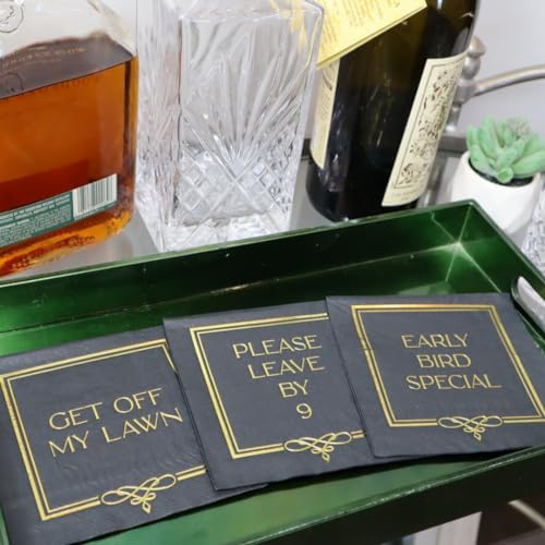Funny Cocktail Napkins with 8 Witty Phrases