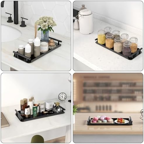 Stainless Steel Toilet Paper Basket with Handle - Modern Black Bathroom Organizer