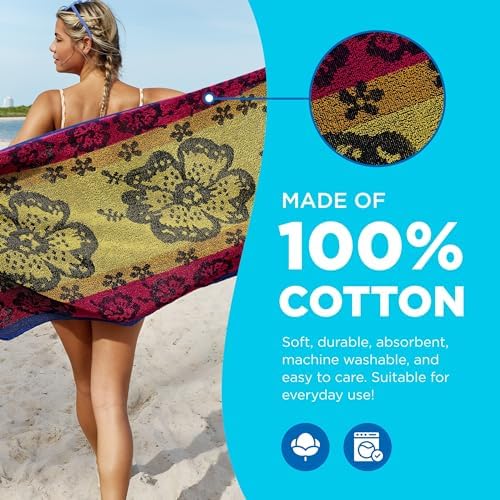Ben Kaufman Sales Co Beach Towel Bundle - 30 x 60 Pack of 4