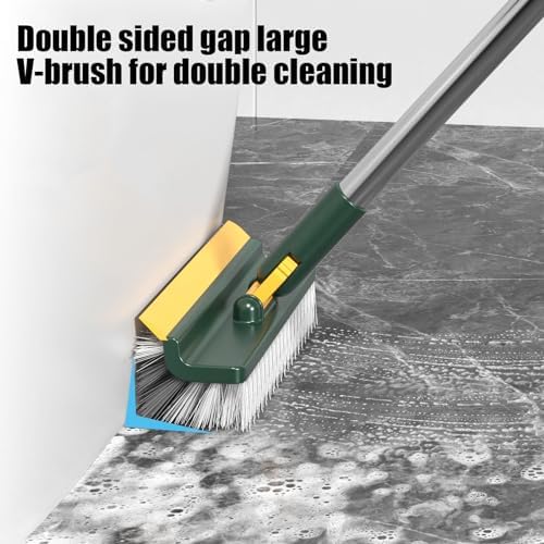 Floor Scrub Brush with 3 in 1 Function and 180 Degree Rotation