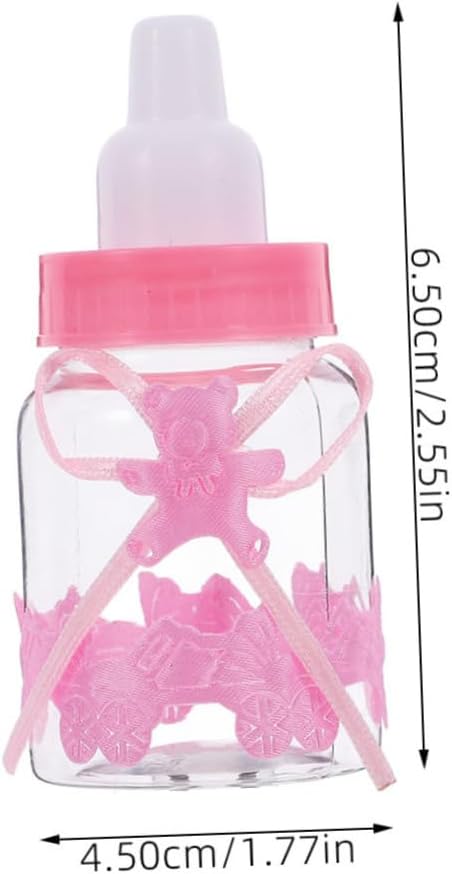 12pcs Shower Candy Boxes Fillable Mini Bottles Bear Shaped Party Favors