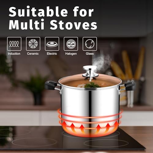 PP CHEF 10 Quart Stainless Steel Stock Pot with Lid