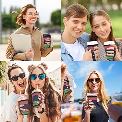 Reusable Iced Coffee Cup Sleeve with Handle for Hot and Cold Drinks