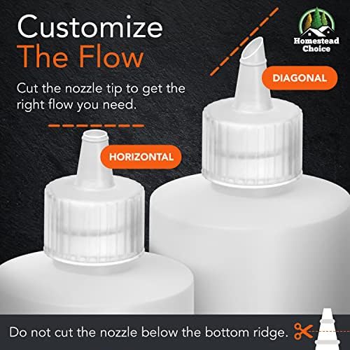 Homestead Choice 7 Pack Condiment Squeeze Bottles 16oz BPA Free