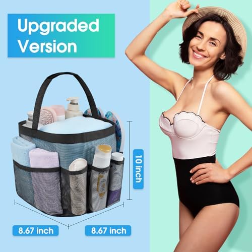 Attmu Mesh Shower Caddy with 8 Pockets Portable Dorm Organizer