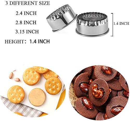 Stainless Steel Cookie Cutters 3Pcs Flower Edge Set