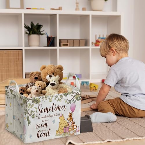 Winnie the Pooh Baby Storage Basket with Waterproof PE Coating
