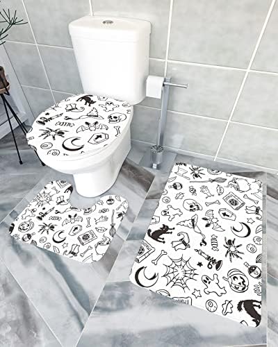 YESOF66 3 Piece Bathroom Rug Set with Non-Slip Toilet Cover