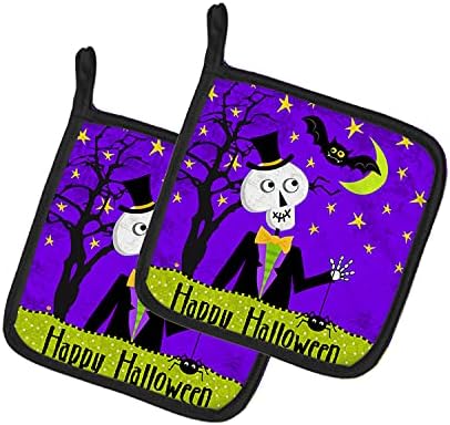 Carolines Treasures VHA3014PTHD Halloween Skeleton Potholders Set
