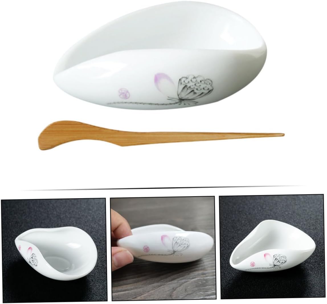 LIFKOME Tea Spoon Ceramic Leaf Dispenser Scoop Set