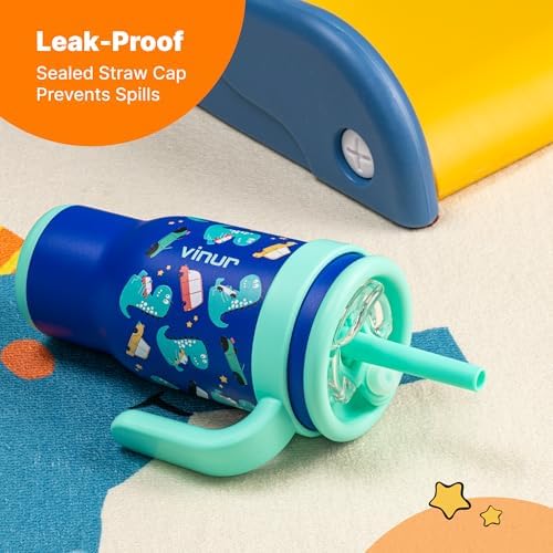 VINUR Kids Tumbler with Handle and Straw Lid 17oz