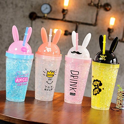 Bunny Pink Travel Tumbler with Straw 480 ml
