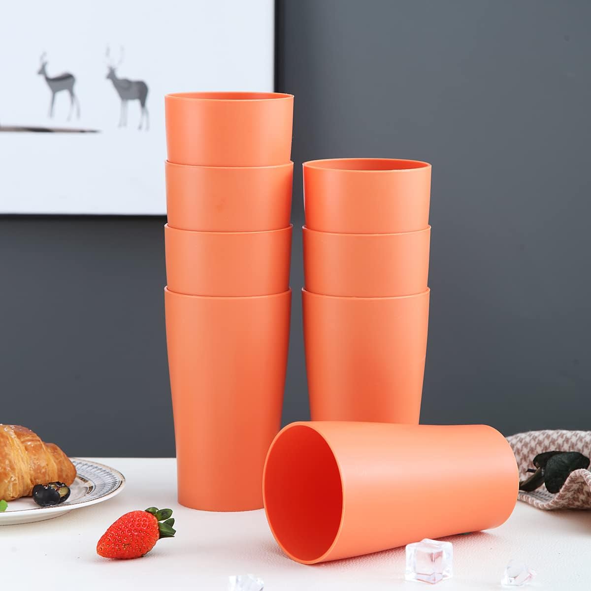 Kyraton 8-Piece Reusable PP Drinking Cup Set