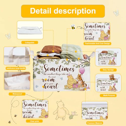 Winnie the Pooh Baby Storage Basket with Waterproof PE Coating