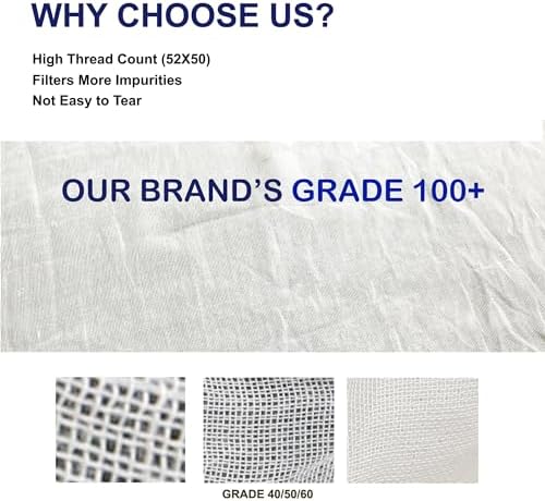 8 PCS Grade 100 Cheese Cloths 20x20 Inch Reusable
