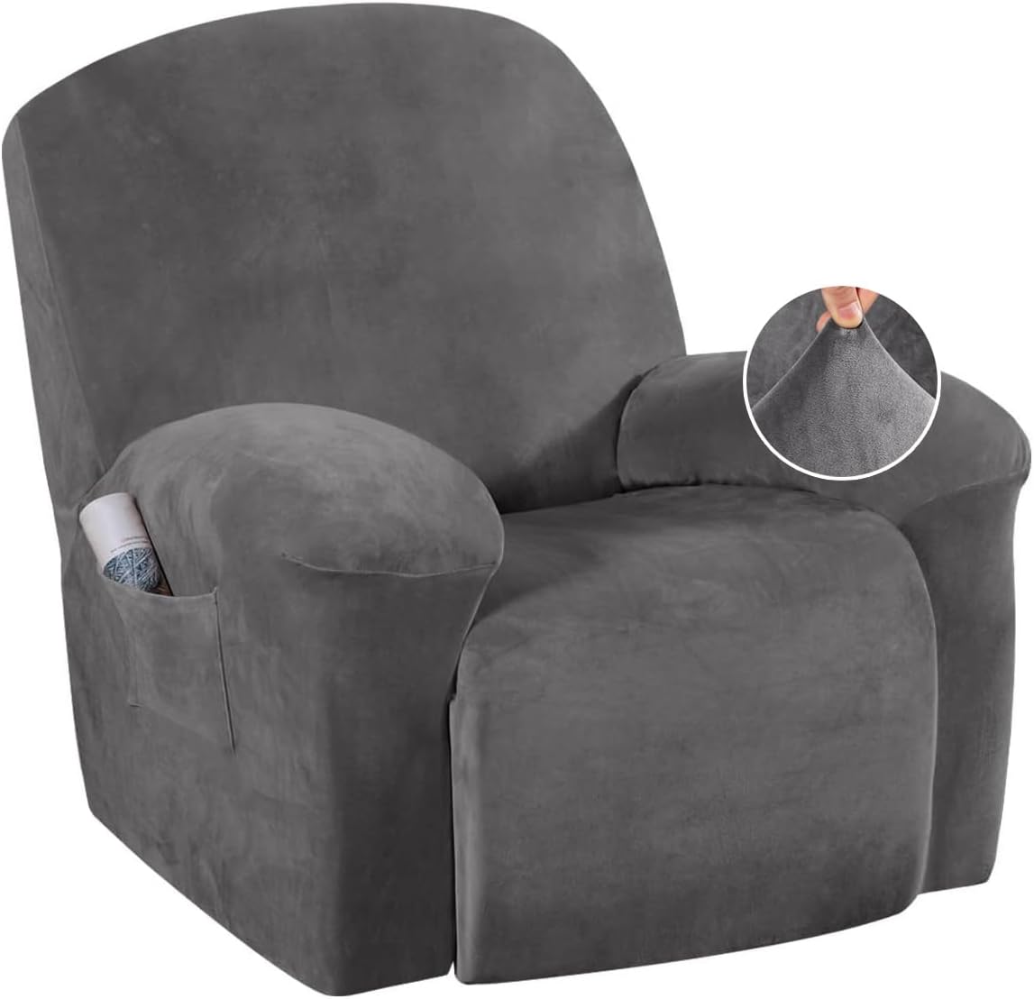HVERSAILTEX Velvet Plush Recliner Chair Cover 1-Piece