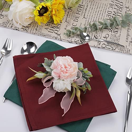 Flower Rose Napkin Rings Set of 4 - Handmade Decor