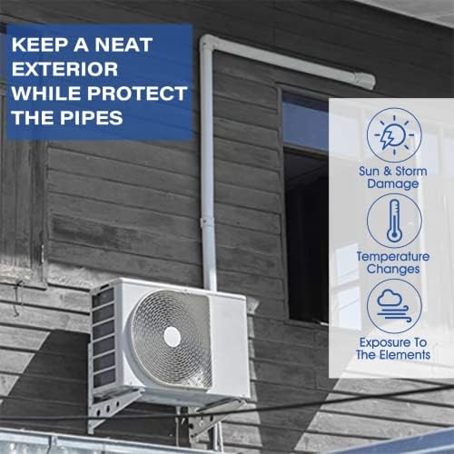 LyPrem PVC Line Cover Kit for Air Conditioners 63 Coupling White