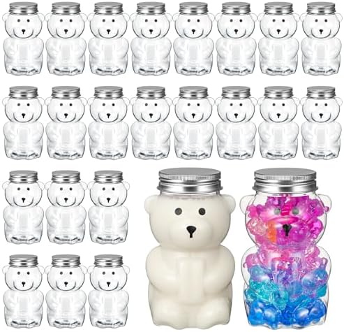 Mumufy 24 Pcs Bear Shaped Food Jars with Aluminum Lids