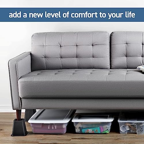 HOME IT 5 to 6-Inch Black Bed Risers 4-Pack