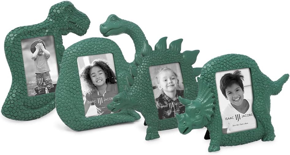 Isaac Jacobs Resin Dinosaur Picture Frame Brontosaurus Green