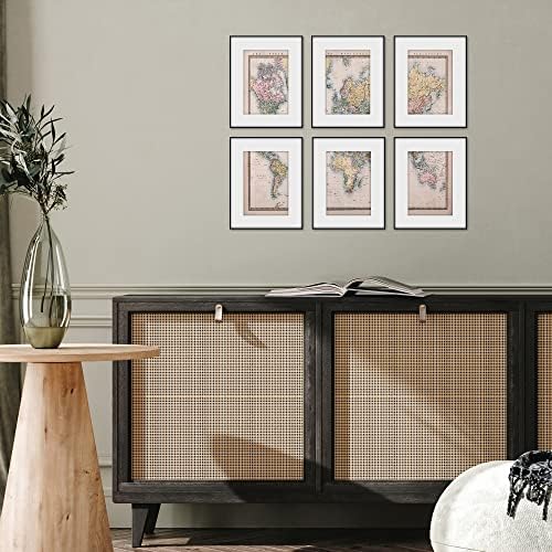 Americanflat 8x10 Picture Frame Set of 6 with Shatter-Resistant Glass - Black