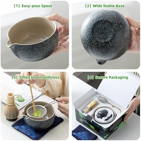 TEANAGOO 7-Piece Matcha Whisk Set for Ceremonies