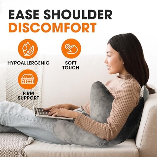 Cheer Collection Rotator Cuff Pillow Gray