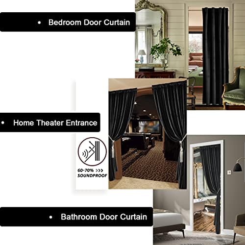 XTMYI Velvet Blackout Door Curtain Panels 80 Inch