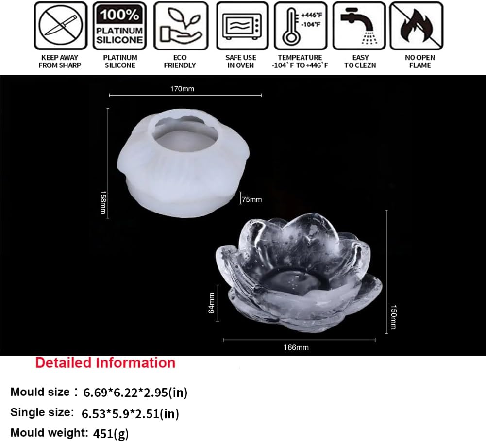 Lotus Shape Silicone Mold for DIY Resin Crafts