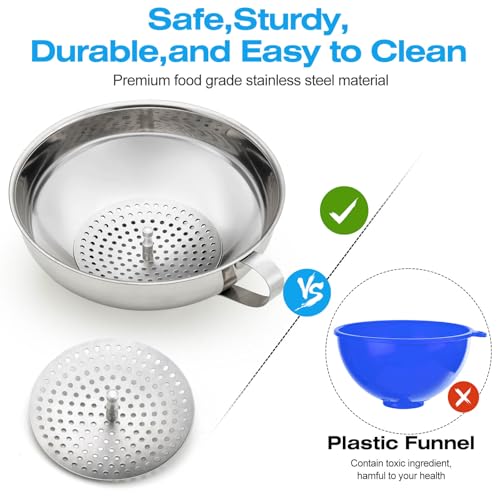 Toncoo 13-Piece Canning Funnel Set with Lids and Strainer