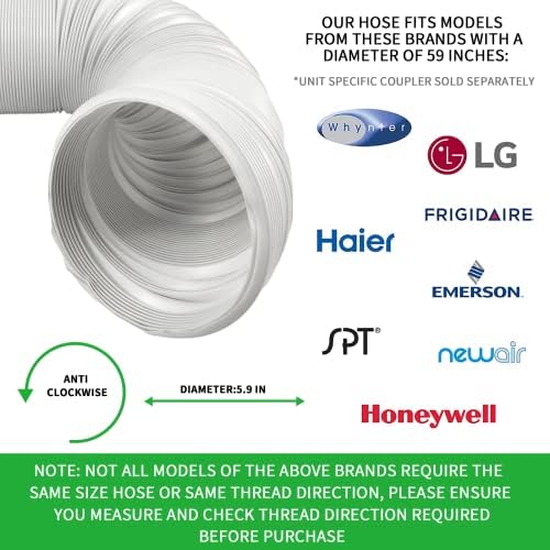 Foozet 59 Inch AC Hose with Anti-Clockwise Thread